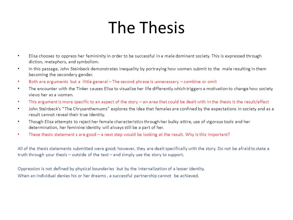 Make good thesis statement john steinbeck